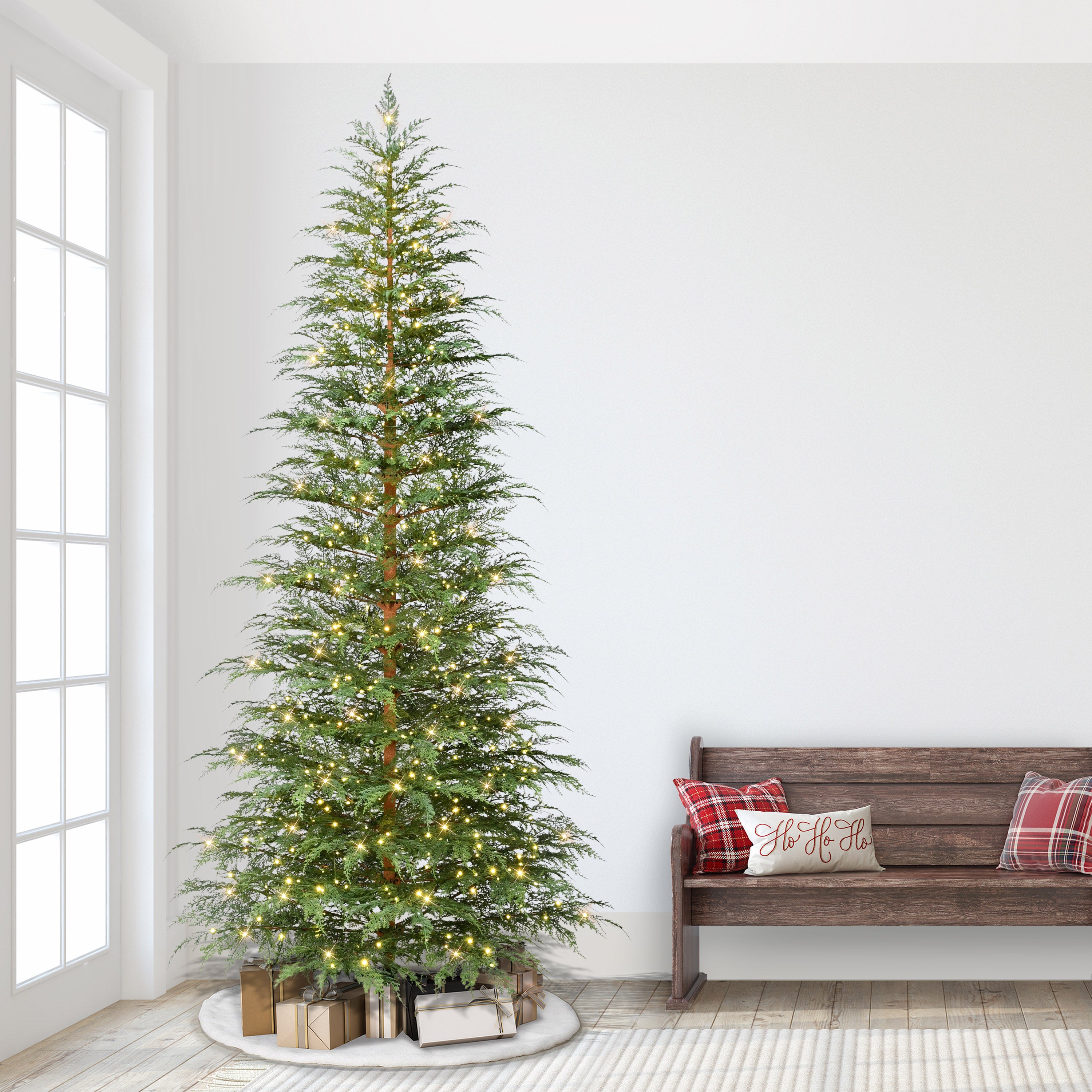 9' Pre-Lit Cypress Christmas PE Tree